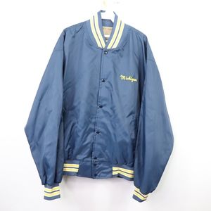 80s Mens 2XL Michigan Wolverines Bomber Jacket